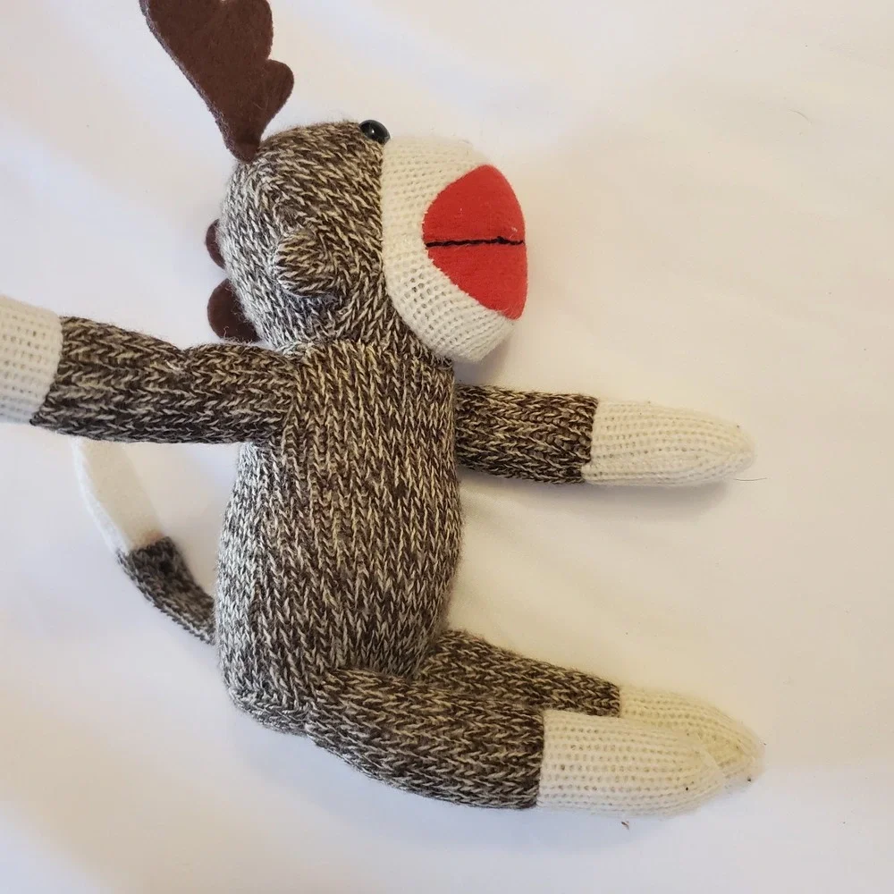 Sock Monkey Moose Stuffed Plush Toy 8